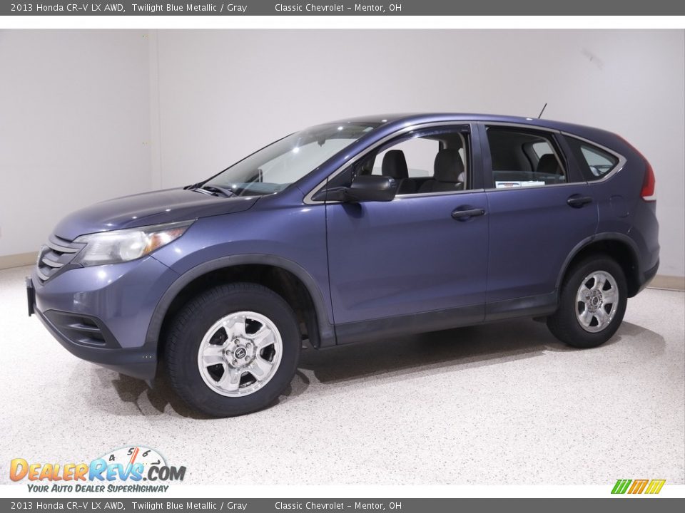 2013 Honda CR-V LX AWD Twilight Blue Metallic / Gray Photo #3