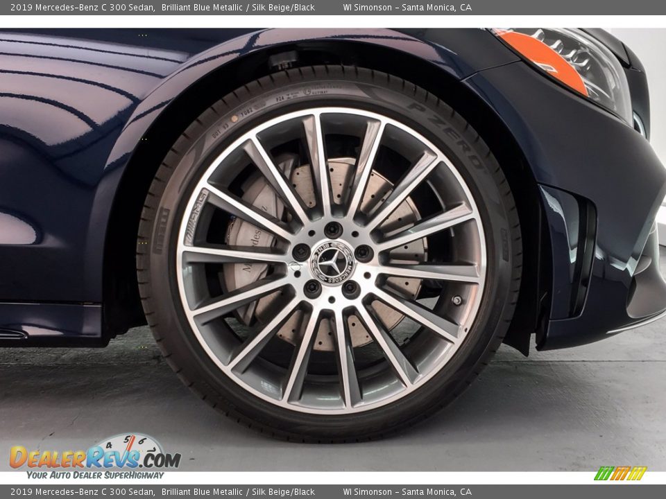 2019 Mercedes-Benz C 300 Sedan Brilliant Blue Metallic / Silk Beige/Black Photo #9