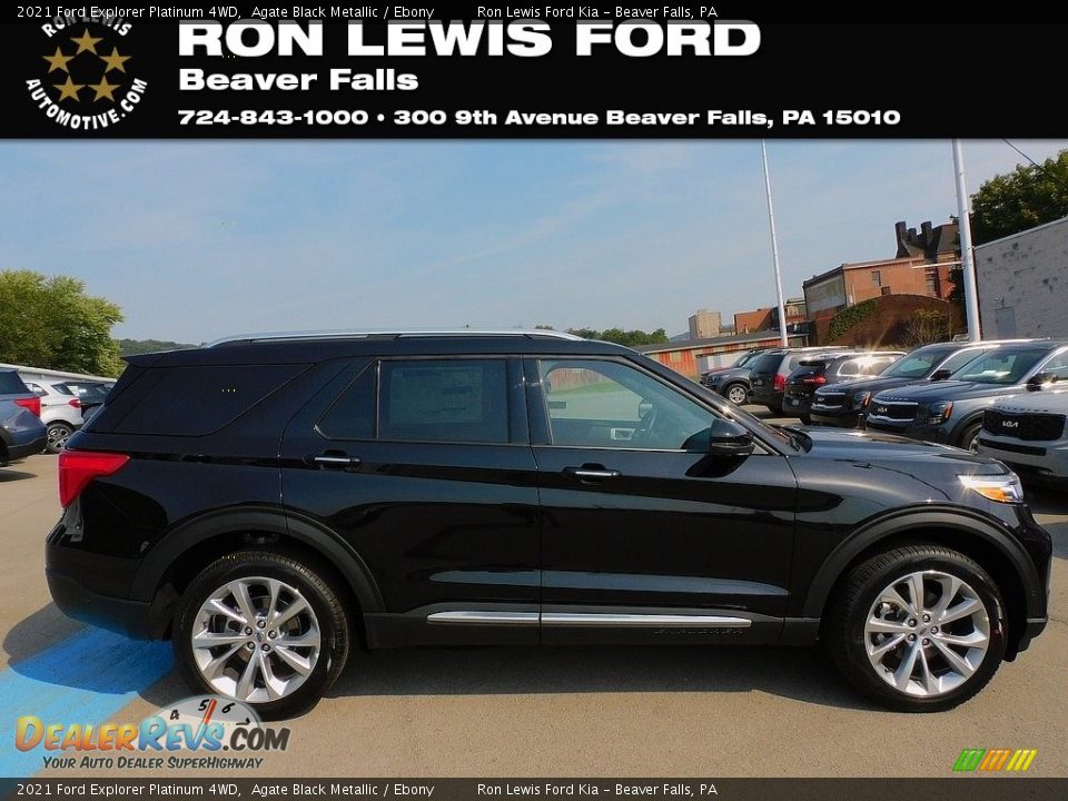 2021 Ford Explorer Platinum 4WD Agate Black Metallic / Ebony Photo #1