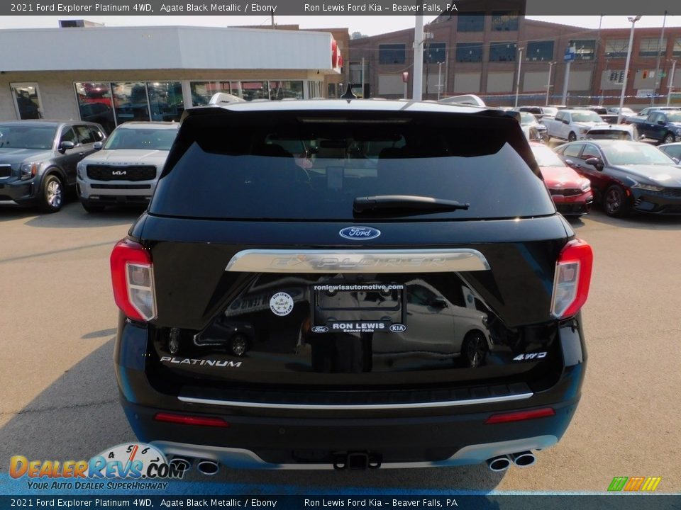 2021 Ford Explorer Platinum 4WD Agate Black Metallic / Ebony Photo #3