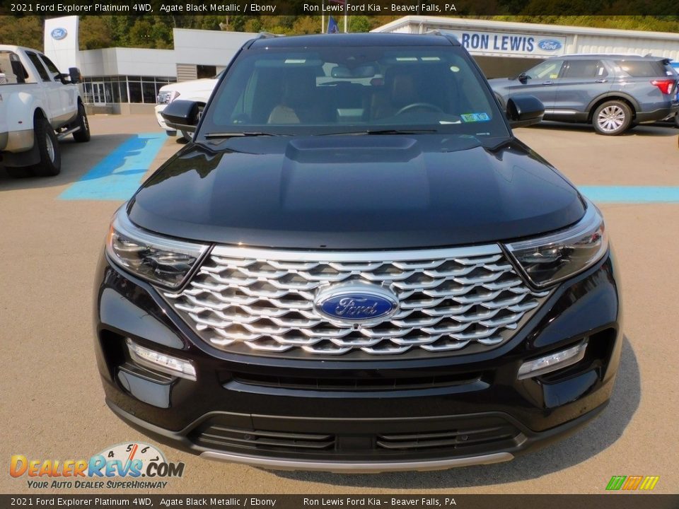 2021 Ford Explorer Platinum 4WD Agate Black Metallic / Ebony Photo #8