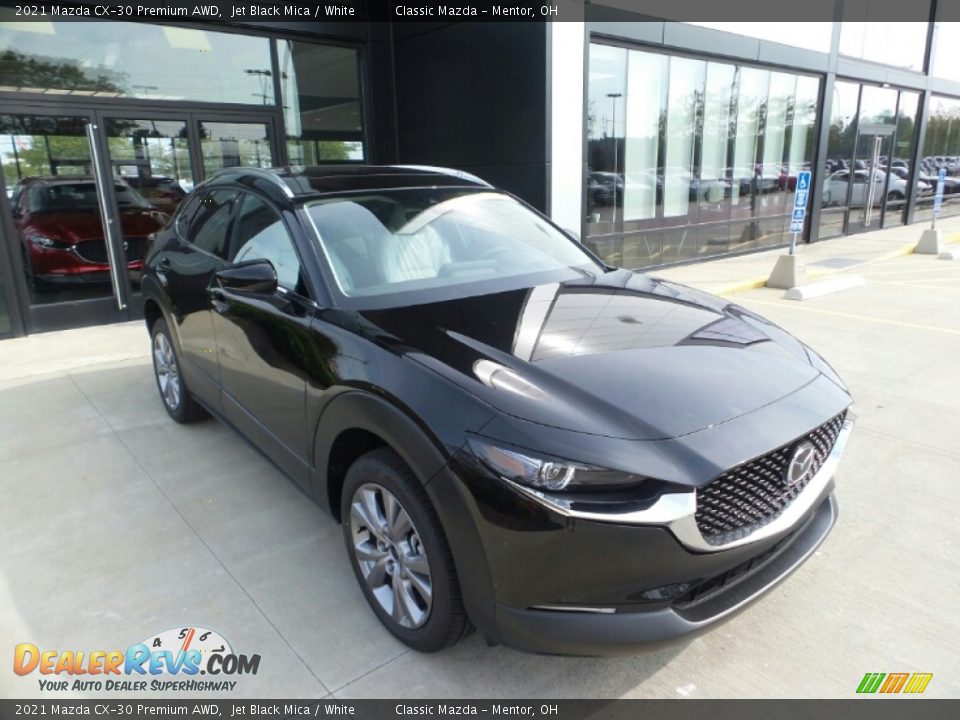 2021 Mazda CX-30 Premium AWD Jet Black Mica / White Photo #1