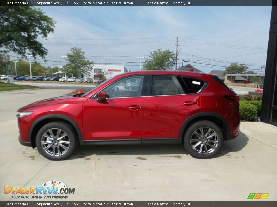 2021 Mazda CX-5 Signature AWD Soul Red Crystal Metallic / Caturra Brown Photo #6