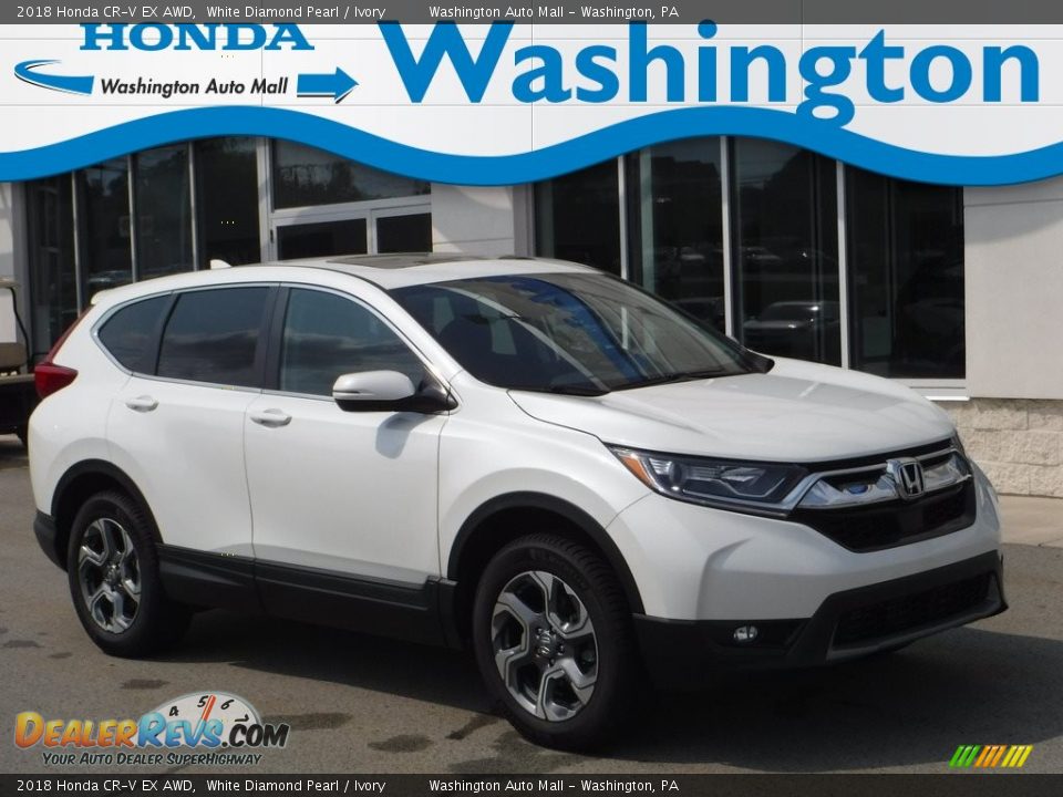 2018 Honda CR-V EX AWD White Diamond Pearl / Ivory Photo #1