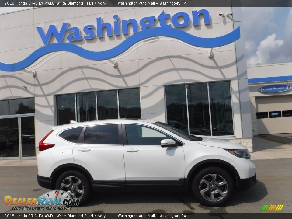 2018 Honda CR-V EX AWD White Diamond Pearl / Ivory Photo #2
