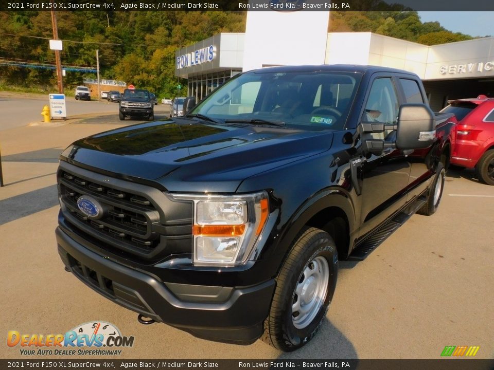 2021 Ford F150 XL SuperCrew 4x4 Agate Black / Medium Dark Slate Photo #7