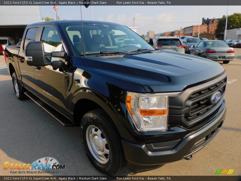 2021 Ford F150 XL SuperCrew 4x4 Agate Black / Medium Dark Slate Photo #9