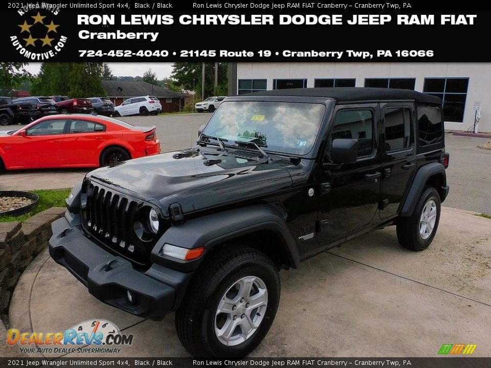 2021 Jeep Wrangler Unlimited Sport 4x4 Black / Black Photo #1