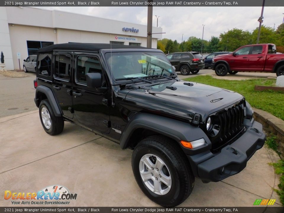 2021 Jeep Wrangler Unlimited Sport 4x4 Black / Black Photo #3