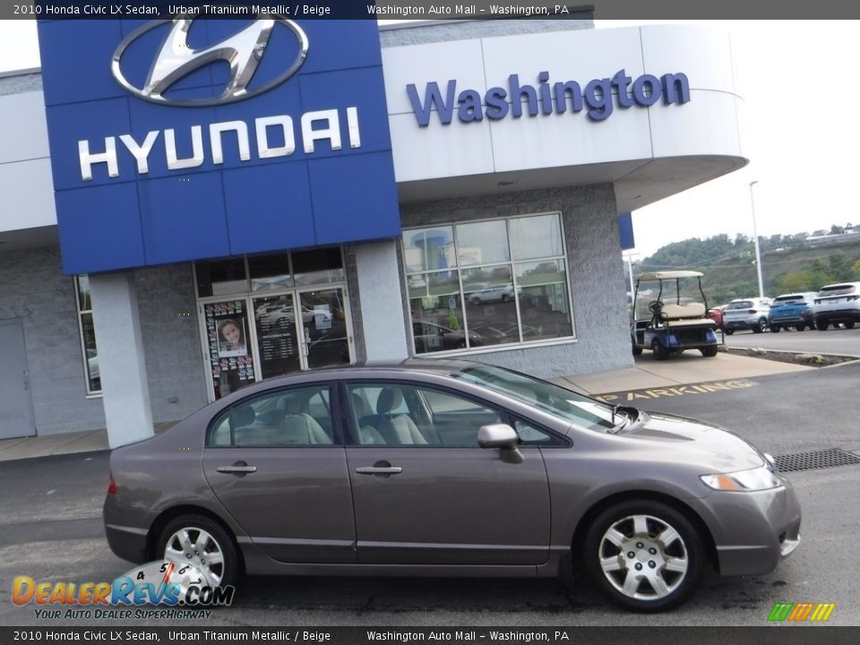 2010 Honda Civic LX Sedan Urban Titanium Metallic / Beige Photo #2