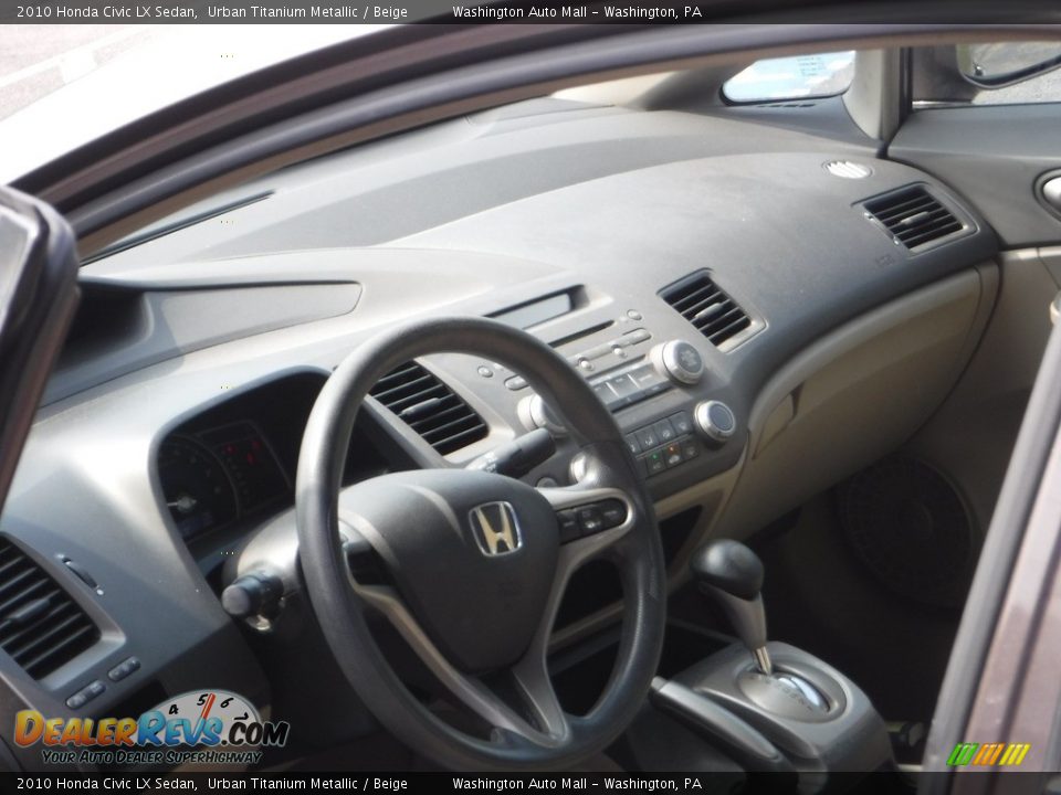 2010 Honda Civic LX Sedan Urban Titanium Metallic / Beige Photo #9