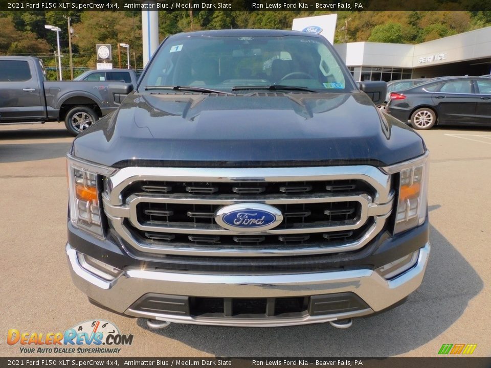 2021 Ford F150 XLT SuperCrew 4x4 Antimatter Blue / Medium Dark Slate Photo #8