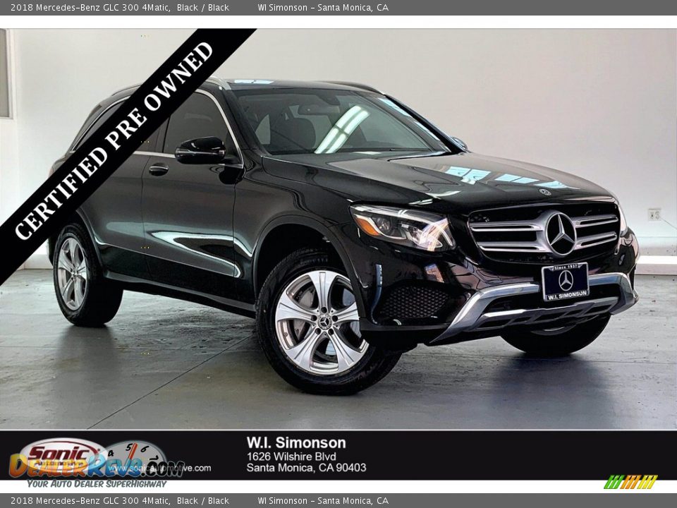 2018 Mercedes-Benz GLC 300 4Matic Black / Black Photo #1