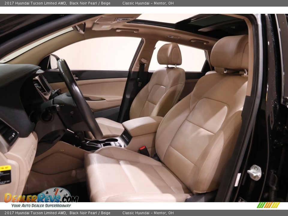 2017 Hyundai Tucson Limited AWD Black Noir Pearl / Beige Photo #5