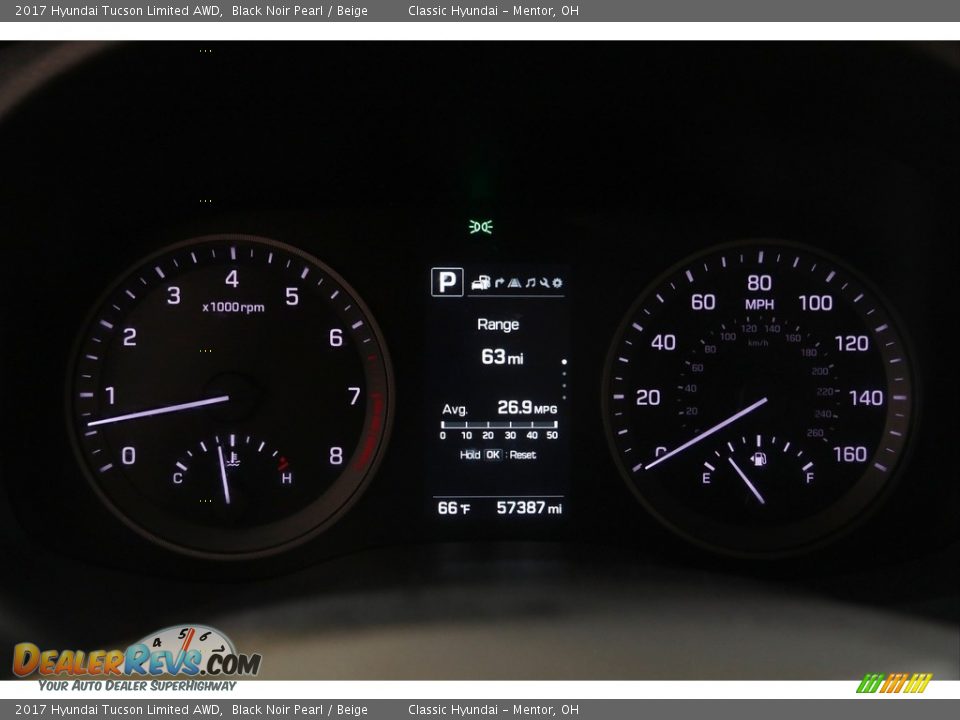 2017 Hyundai Tucson Limited AWD Black Noir Pearl / Beige Photo #8