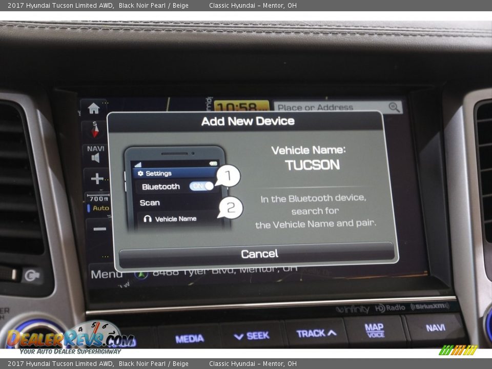 2017 Hyundai Tucson Limited AWD Black Noir Pearl / Beige Photo #11