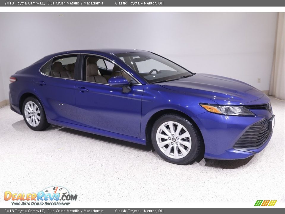 2018 Toyota Camry LE Blue Crush Metallic / Macadamia Photo #1
