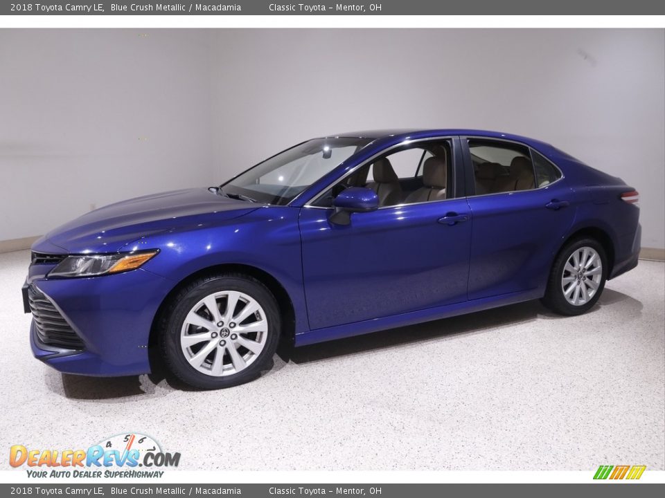 2018 Toyota Camry LE Blue Crush Metallic / Macadamia Photo #3
