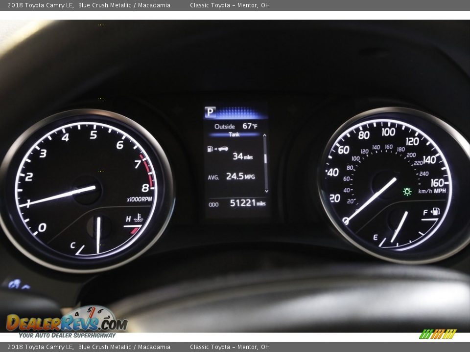 2018 Toyota Camry LE Blue Crush Metallic / Macadamia Photo #8