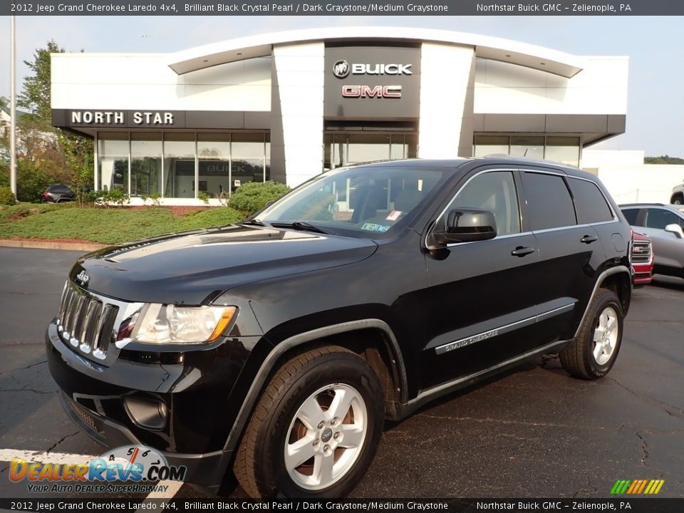 2012 Jeep Grand Cherokee Laredo 4x4 Brilliant Black Crystal Pearl / Dark Graystone/Medium Graystone Photo #1