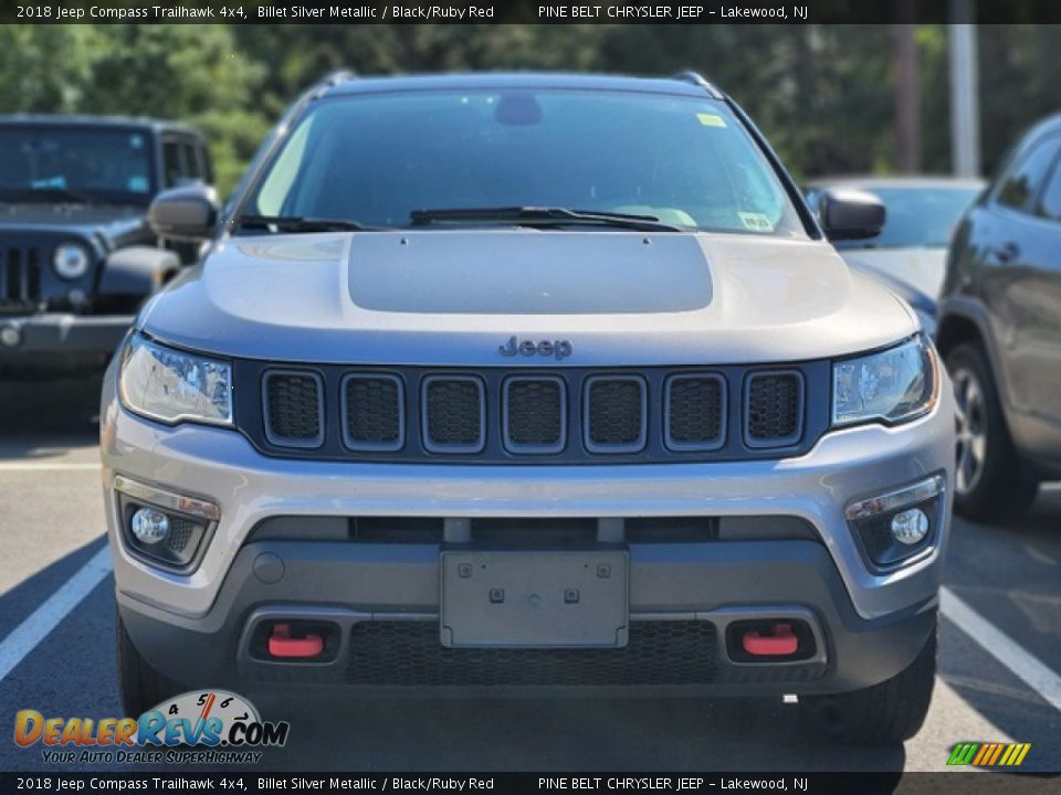 2018 Jeep Compass Trailhawk 4x4 Billet Silver Metallic / Black/Ruby Red Photo #2