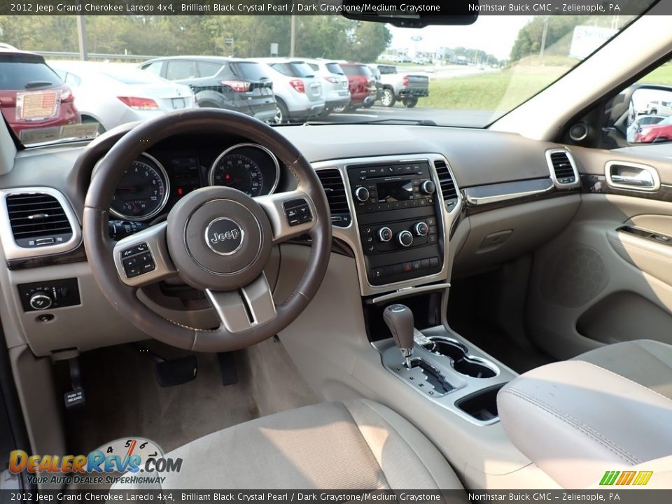 2012 Jeep Grand Cherokee Laredo 4x4 Brilliant Black Crystal Pearl / Dark Graystone/Medium Graystone Photo #18