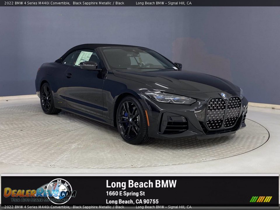 2022 BMW 4 Series M440i Convertible Black Sapphire Metallic / Black Photo #1