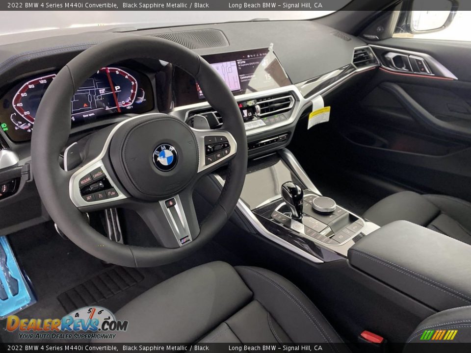 Black Interior - 2022 BMW 4 Series M440i Convertible Photo #12