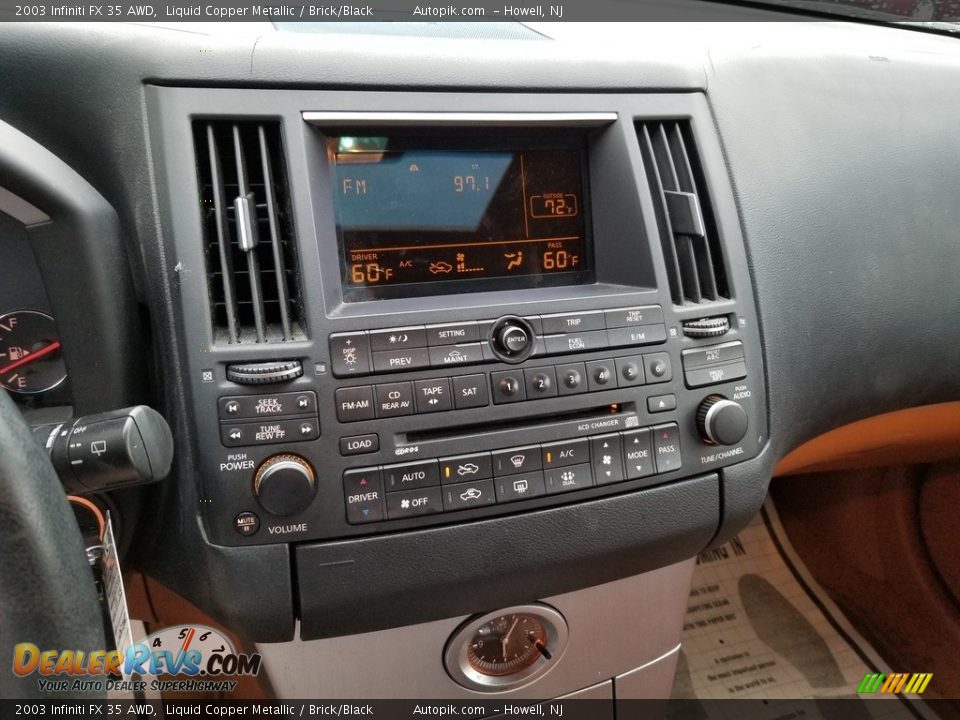 2003 Infiniti FX 35 AWD Liquid Copper Metallic / Brick/Black Photo #17