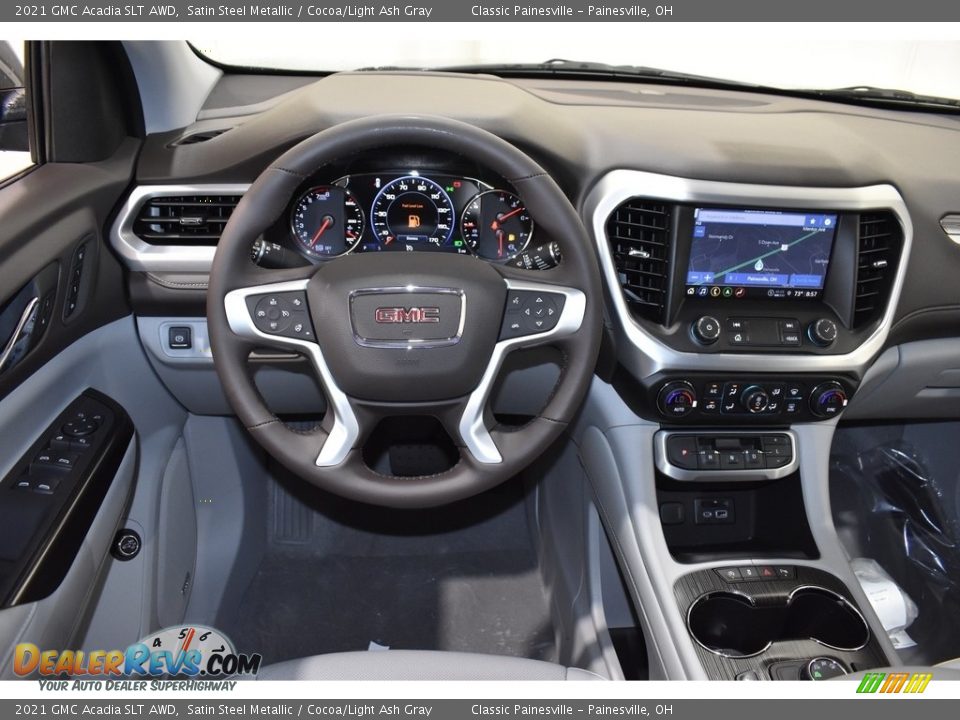 2021 GMC Acadia SLT AWD Satin Steel Metallic / Cocoa/Light Ash Gray Photo #12