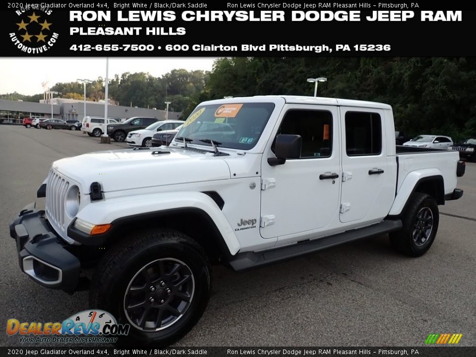 2020 Jeep Gladiator Overland 4x4 Bright White / Black/Dark Saddle Photo #1