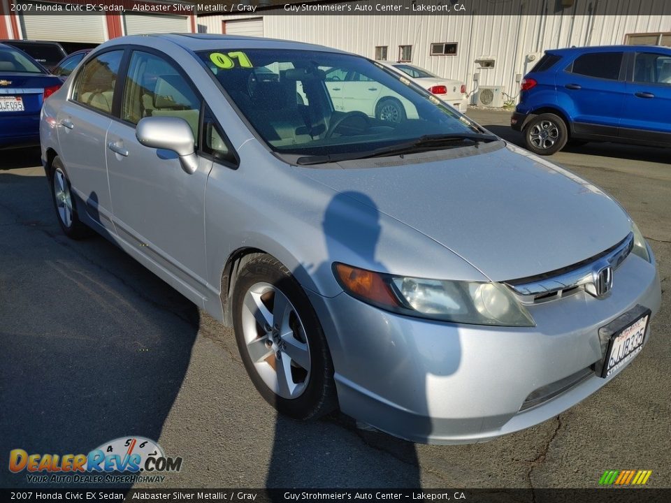 2007 Honda Civic EX Sedan Alabaster Silver Metallic / Gray Photo #1