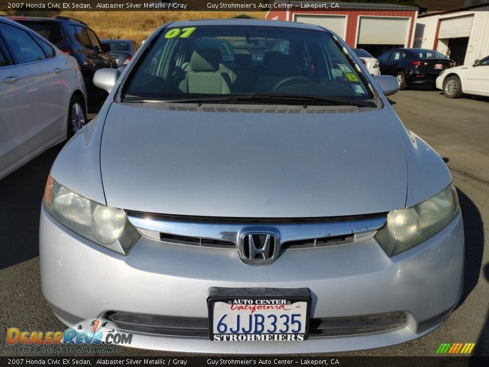 2007 Honda Civic EX Sedan Alabaster Silver Metallic / Gray Photo #2