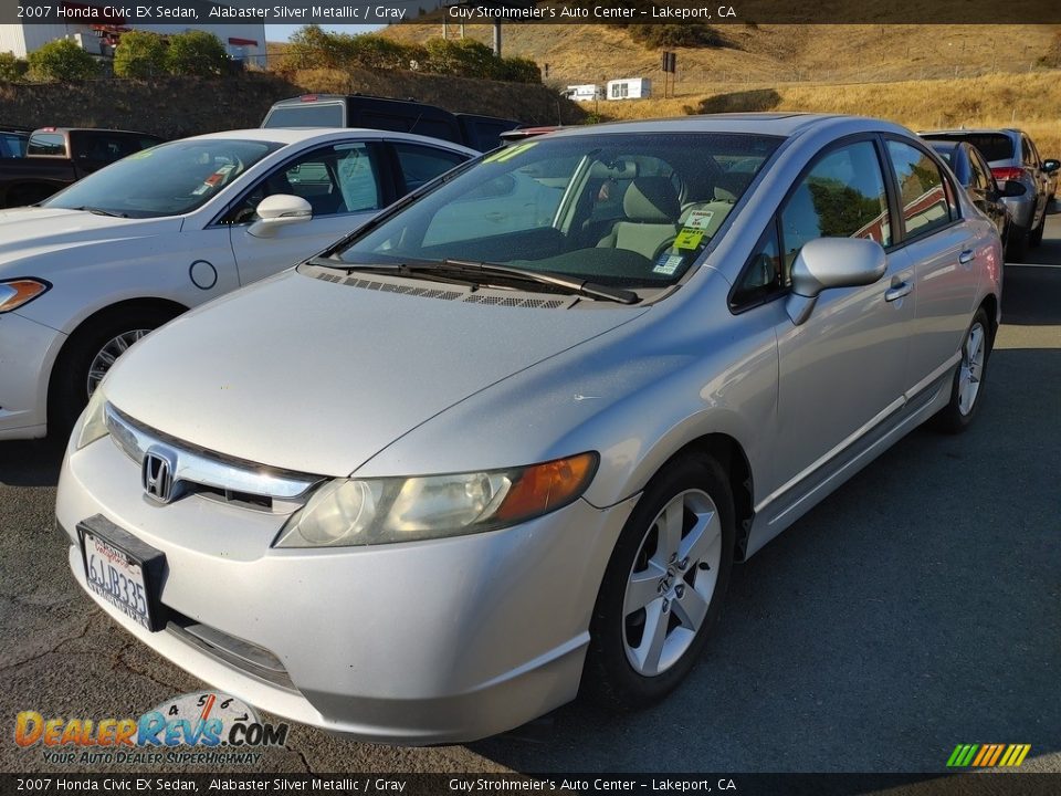 2007 Honda Civic EX Sedan Alabaster Silver Metallic / Gray Photo #3