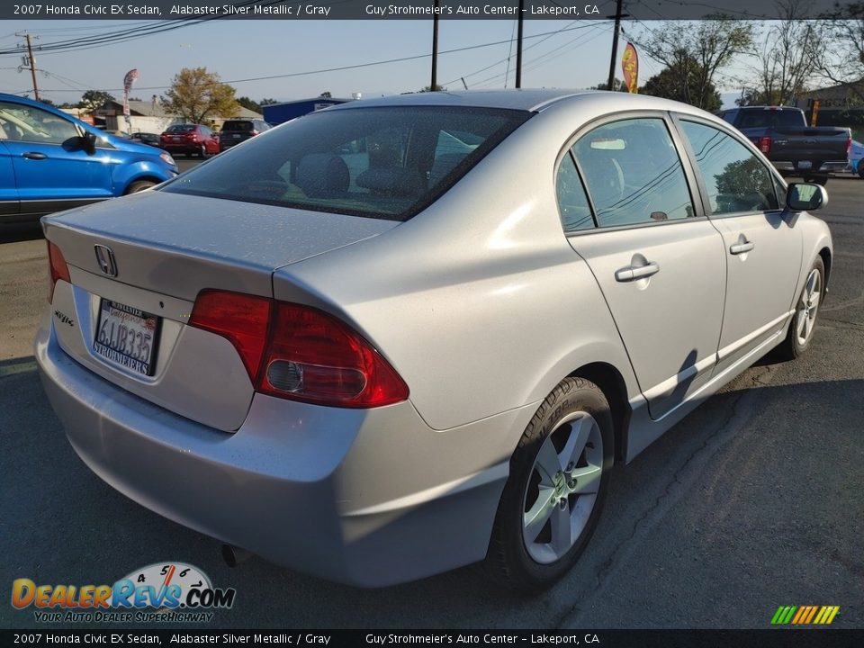 2007 Honda Civic EX Sedan Alabaster Silver Metallic / Gray Photo #4