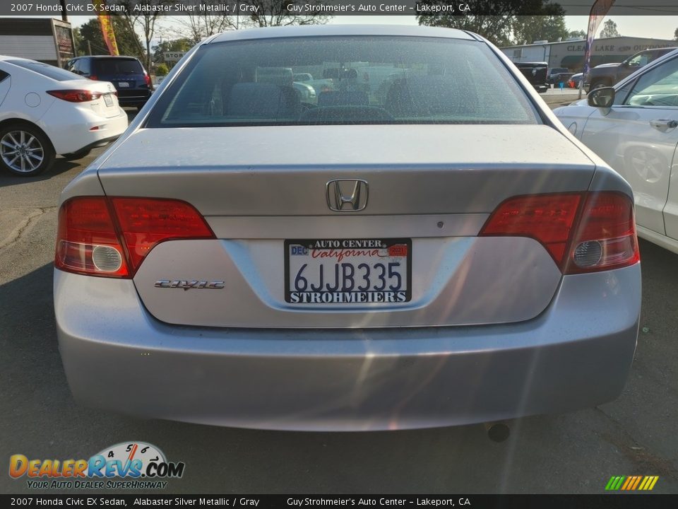 2007 Honda Civic EX Sedan Alabaster Silver Metallic / Gray Photo #5