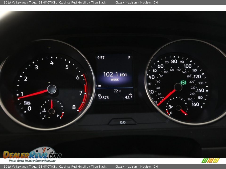2019 Volkswagen Tiguan SE 4MOTION Cardinal Red Metallic / Titan Black Photo #8