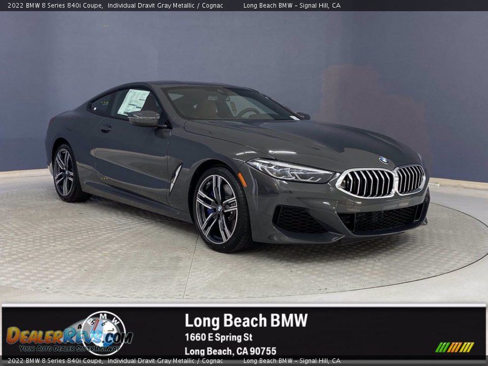 2022 BMW 8 Series 840i Coupe Individual Dravit Gray Metallic / Cognac Photo #1