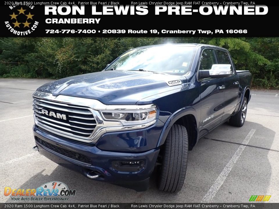 2020 Ram 1500 Longhorn Crew Cab 4x4 Patriot Blue Pearl / Black Photo #1