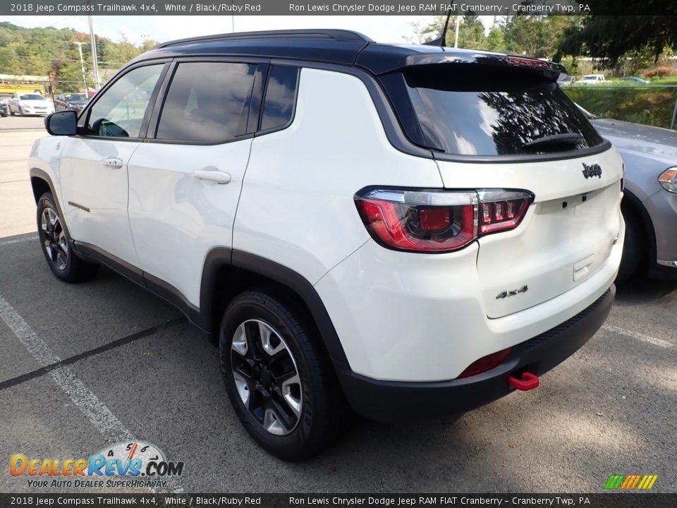 2018 Jeep Compass Trailhawk 4x4 White / Black/Ruby Red Photo #4