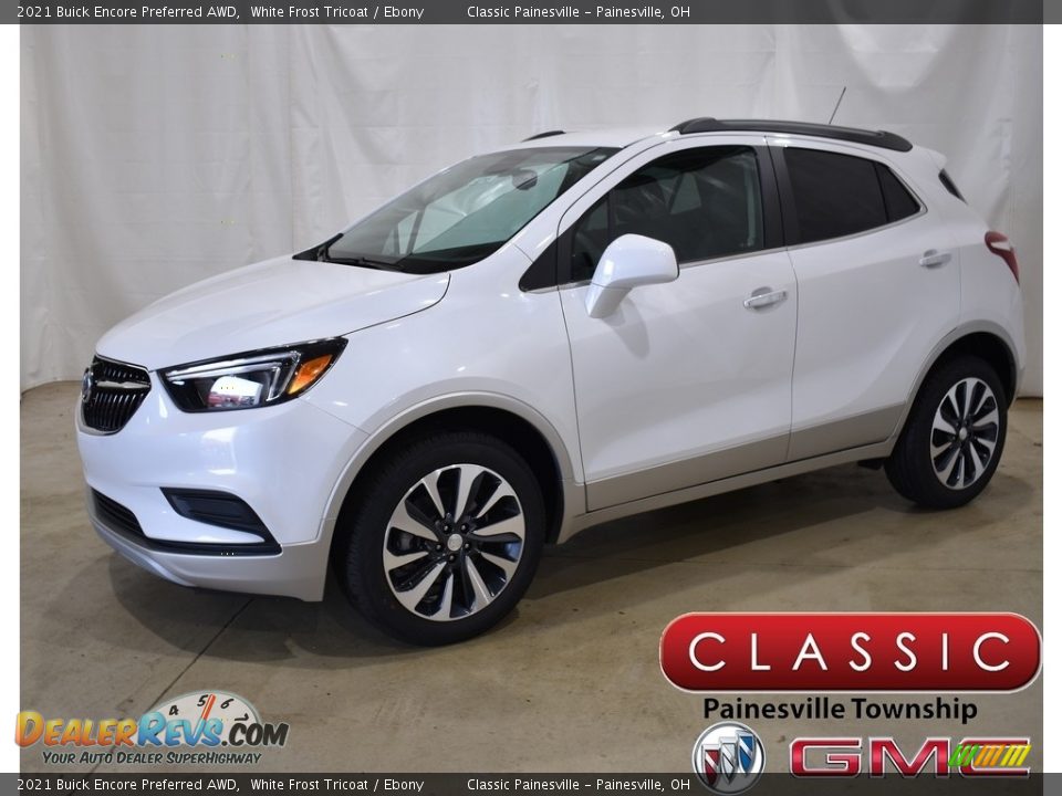 2021 Buick Encore Preferred AWD White Frost Tricoat / Ebony Photo #1