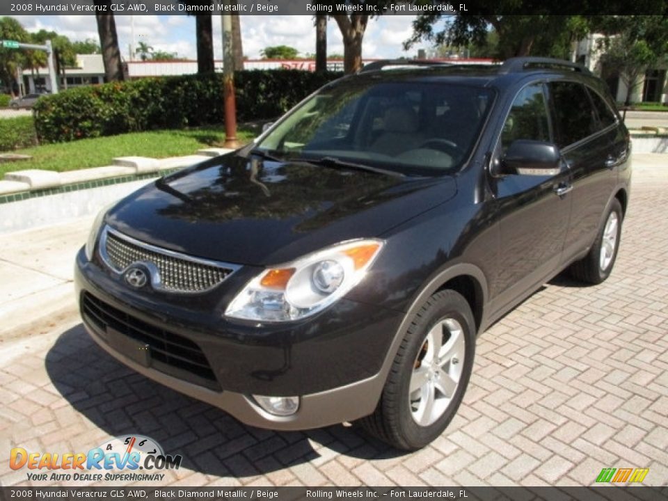 2008 Hyundai Veracruz GLS AWD Black Diamond Metallic / Beige Photo #1
