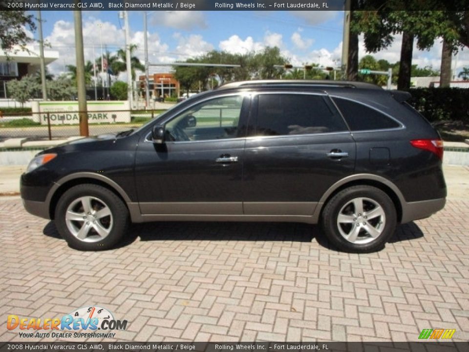 2008 Hyundai Veracruz GLS AWD Black Diamond Metallic / Beige Photo #3