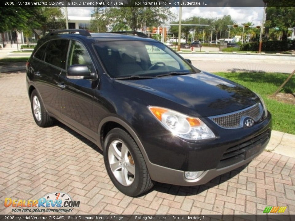 2008 Hyundai Veracruz GLS AWD Black Diamond Metallic / Beige Photo #13