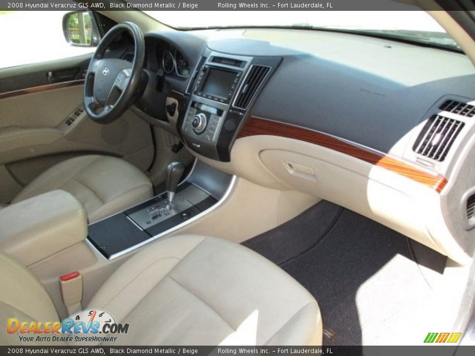 2008 Hyundai Veracruz GLS AWD Black Diamond Metallic / Beige Photo #14
