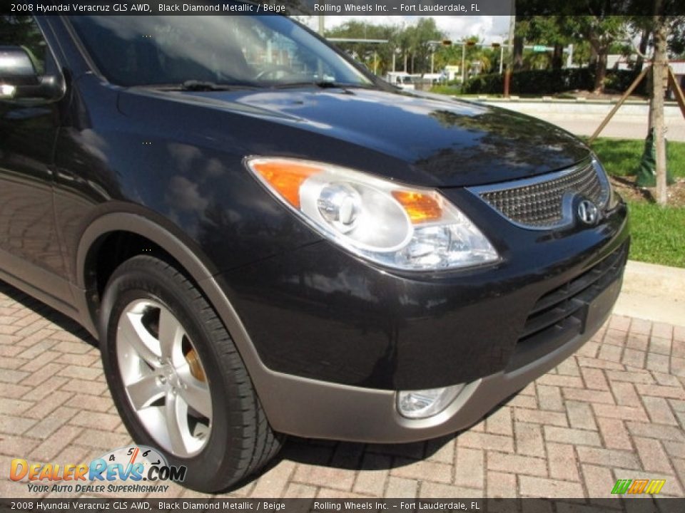 2008 Hyundai Veracruz GLS AWD Black Diamond Metallic / Beige Photo #25
