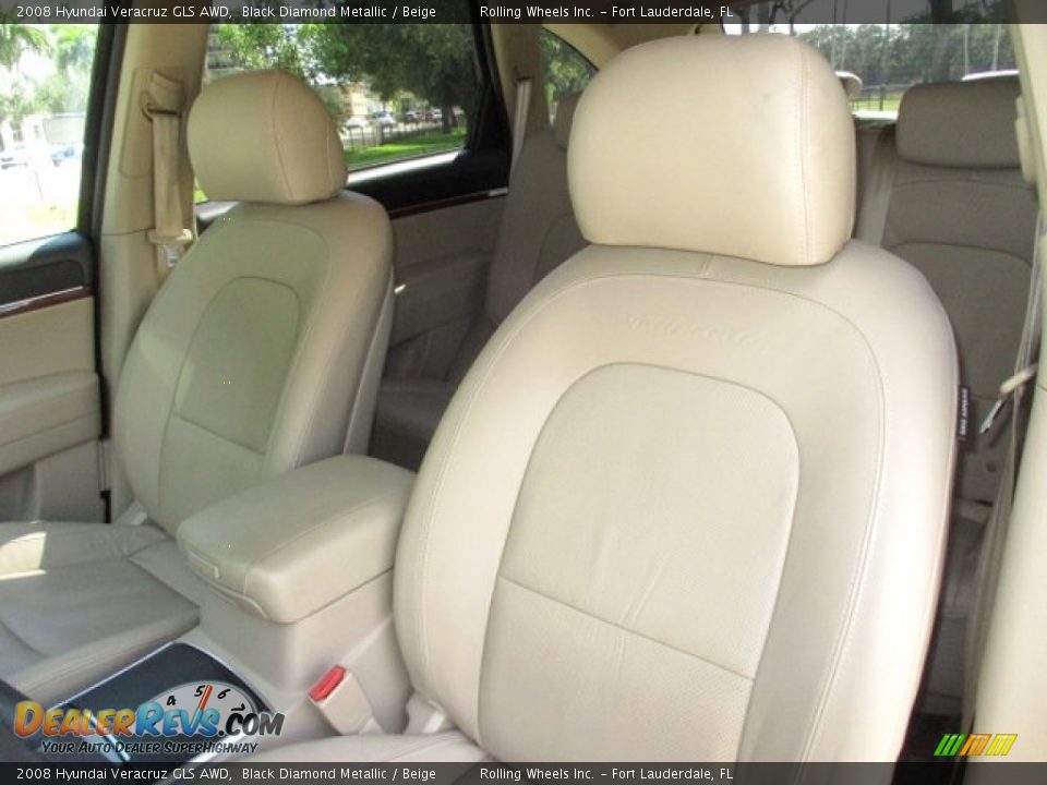 2008 Hyundai Veracruz GLS AWD Black Diamond Metallic / Beige Photo #28