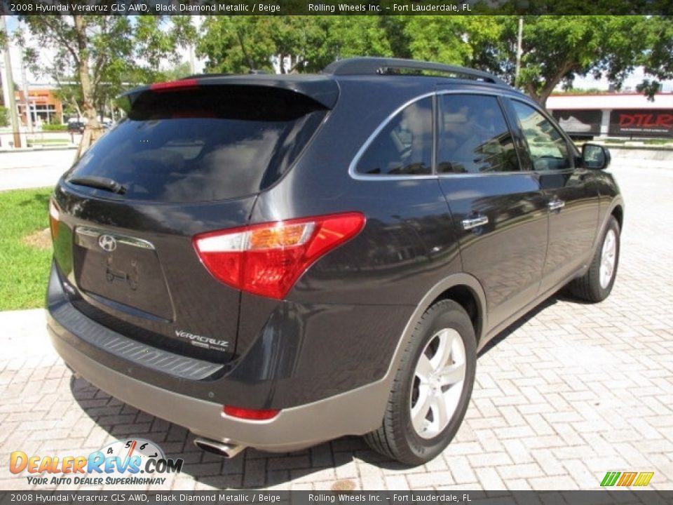2008 Hyundai Veracruz GLS AWD Black Diamond Metallic / Beige Photo #34