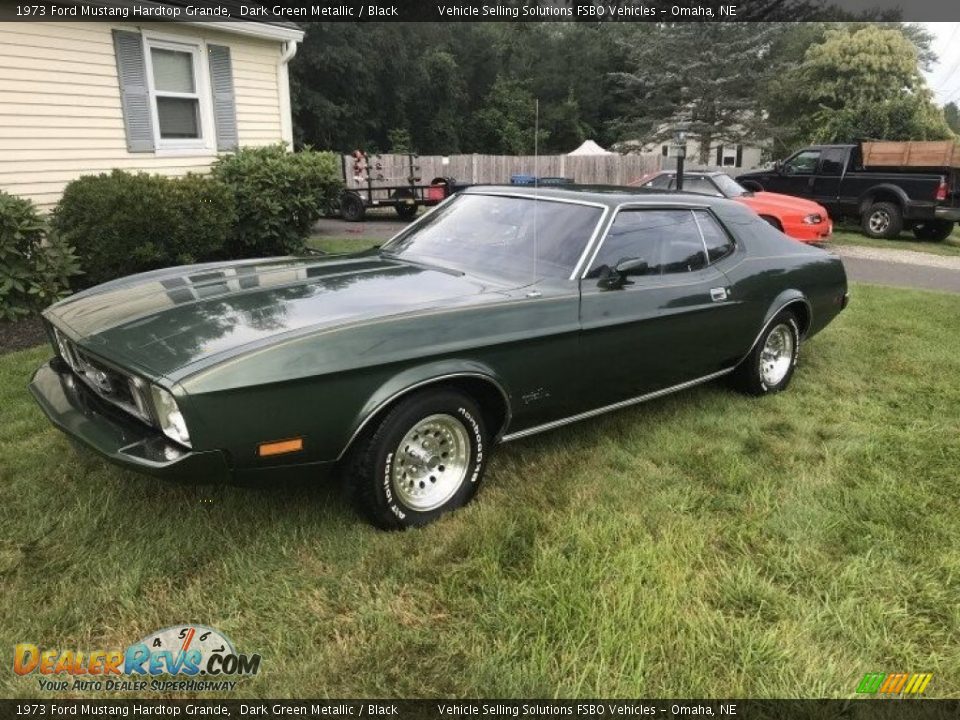 1973 Ford Mustang Hardtop Grande Dark Green Metallic / Black Photo #1