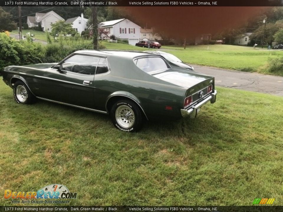 1973 Ford Mustang Hardtop Grande Dark Green Metallic / Black Photo #6